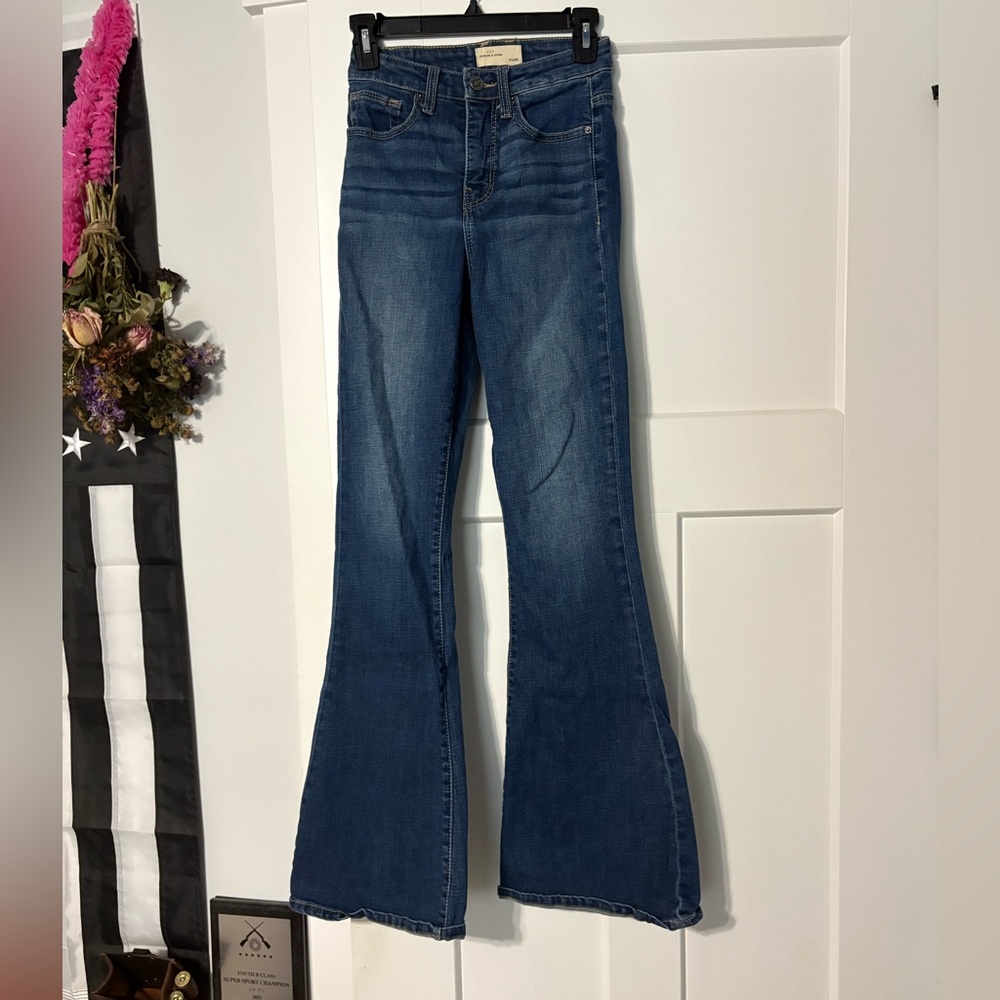 BKE Blue Flare Wide Leg Jeans High-Rise
